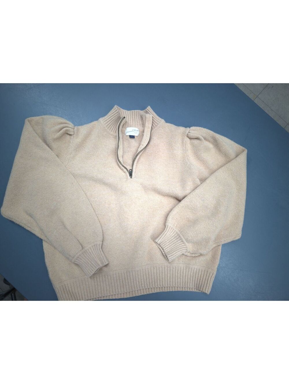 Universal Thread Beige Half-Zip Pullover Sweater, Size Large